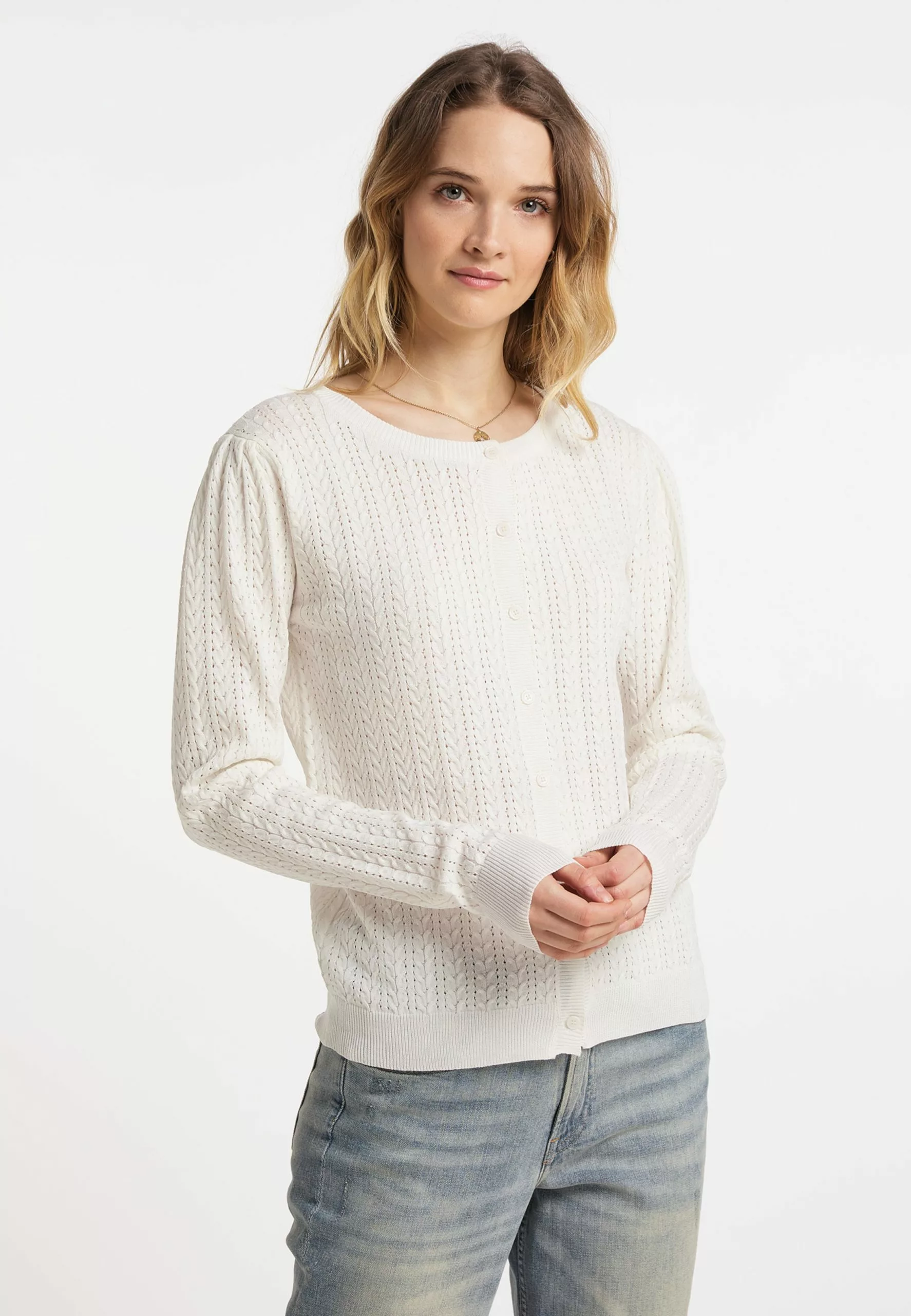 DreiMaster Vintage Gilets Cardigan Femme Blanc Cassé 2 DreiMaster Vintage Gilets Cardigan Femme Blanc Cassé – Image 2