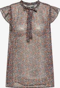 DreiMaster Vintage Blouses à Manches Courtes Chemisier Femme Mélange De Couleurs