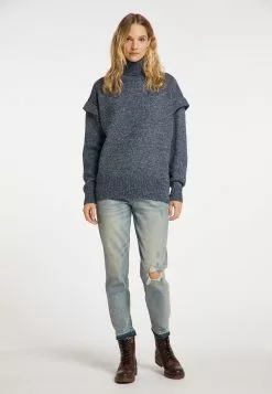 DreiMaster Vintage Pulls à Col Roulé Pull-over Femme Bleu Nuit -Magasin Vintage Dreimaster 03b8c4bd9240b27e5c13797c609250c9