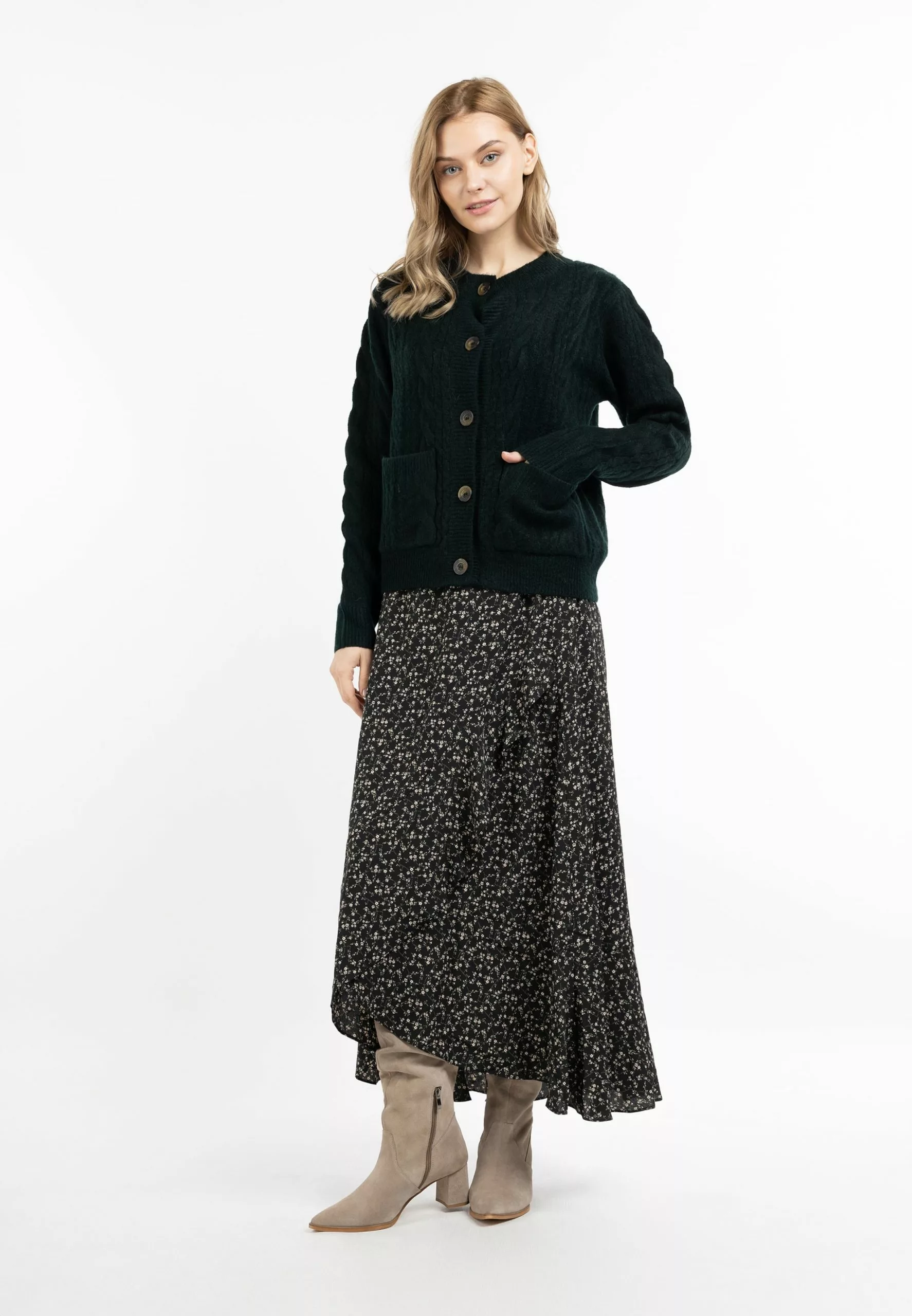 DreiMaster Vintage Gilets Cardigan Zitha Femme Vert Foncé 4 DreiMaster Vintage Gilets Cardigan Zitha Femme Vert Foncé – Image 4