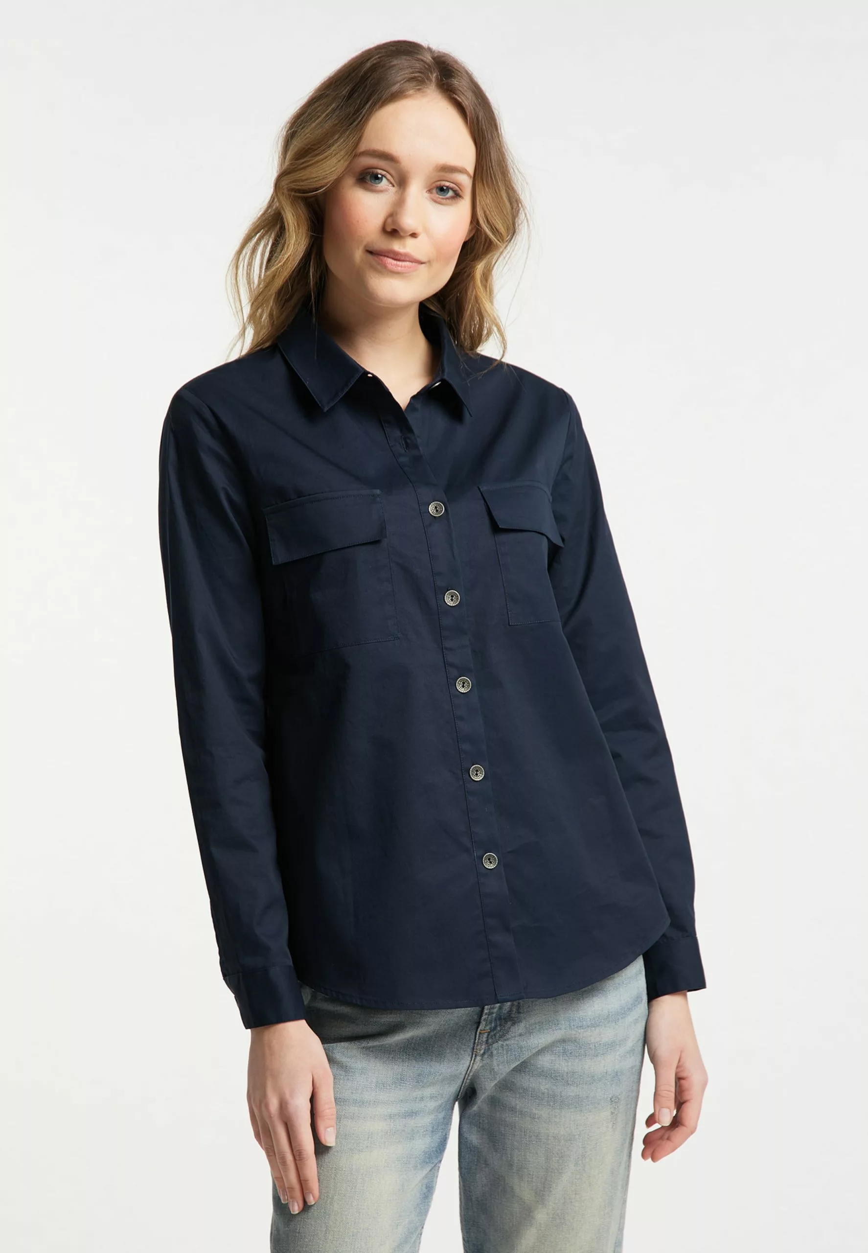 DreiMaster Vintage Chemisiers Chemisier Femme Bleu / Bleu Foncé 2 DreiMaster Vintage Chemisiers Chemisier Femme Bleu / Bleu Foncé – Image 2