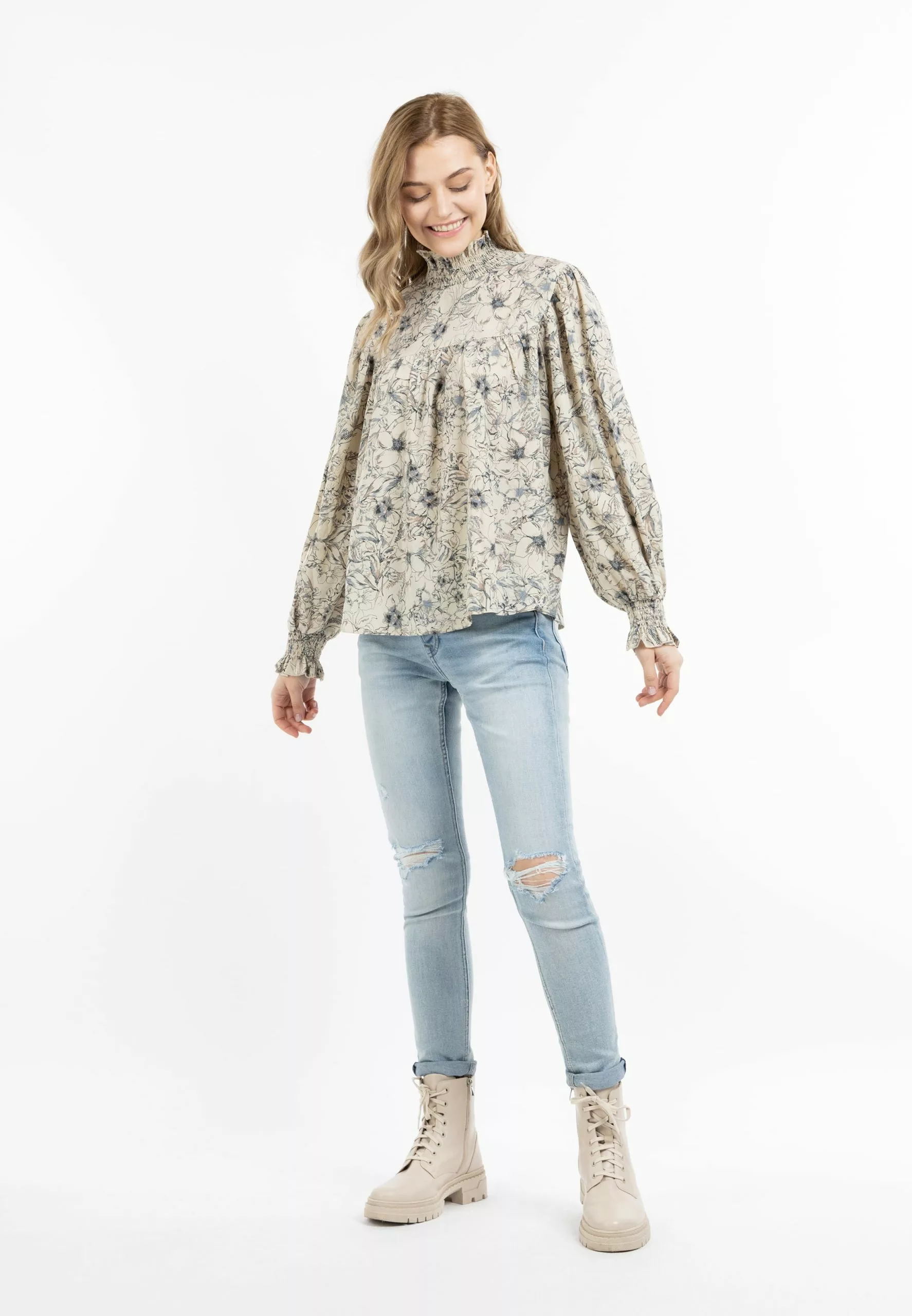 DreiMaster Vintage Hauts Chemisier Femme Beige 5 DreiMaster Vintage Hauts Chemisier Femme Beige – Image 5