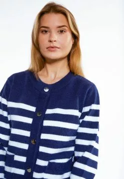 Gilets Cardigan Femme Marine / Bleu Clair -Magasin Vintage Dreimaster 1325b019d4f5ad785be930effaf92a75