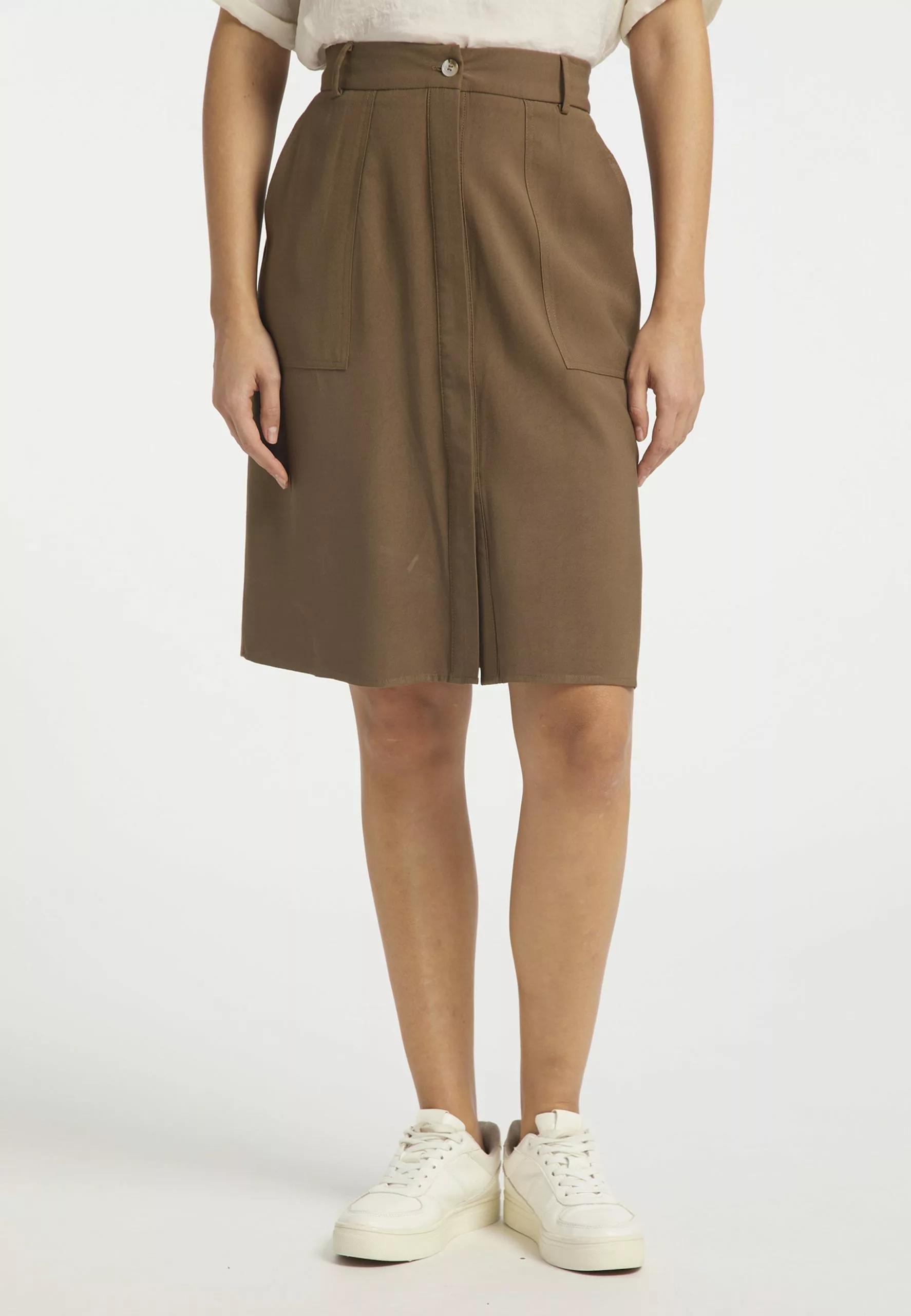 DreiMaster Vintage Jupes Midi Jupe Femme Noisette 2 DreiMaster Vintage Jupes Midi Jupe Femme Noisette – Image 2