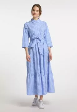 Robes Fluides Robe-chemise Femme Bleu Clair -Magasin Vintage Dreimaster 140238cbcc61994a8dbb89f10a39227d