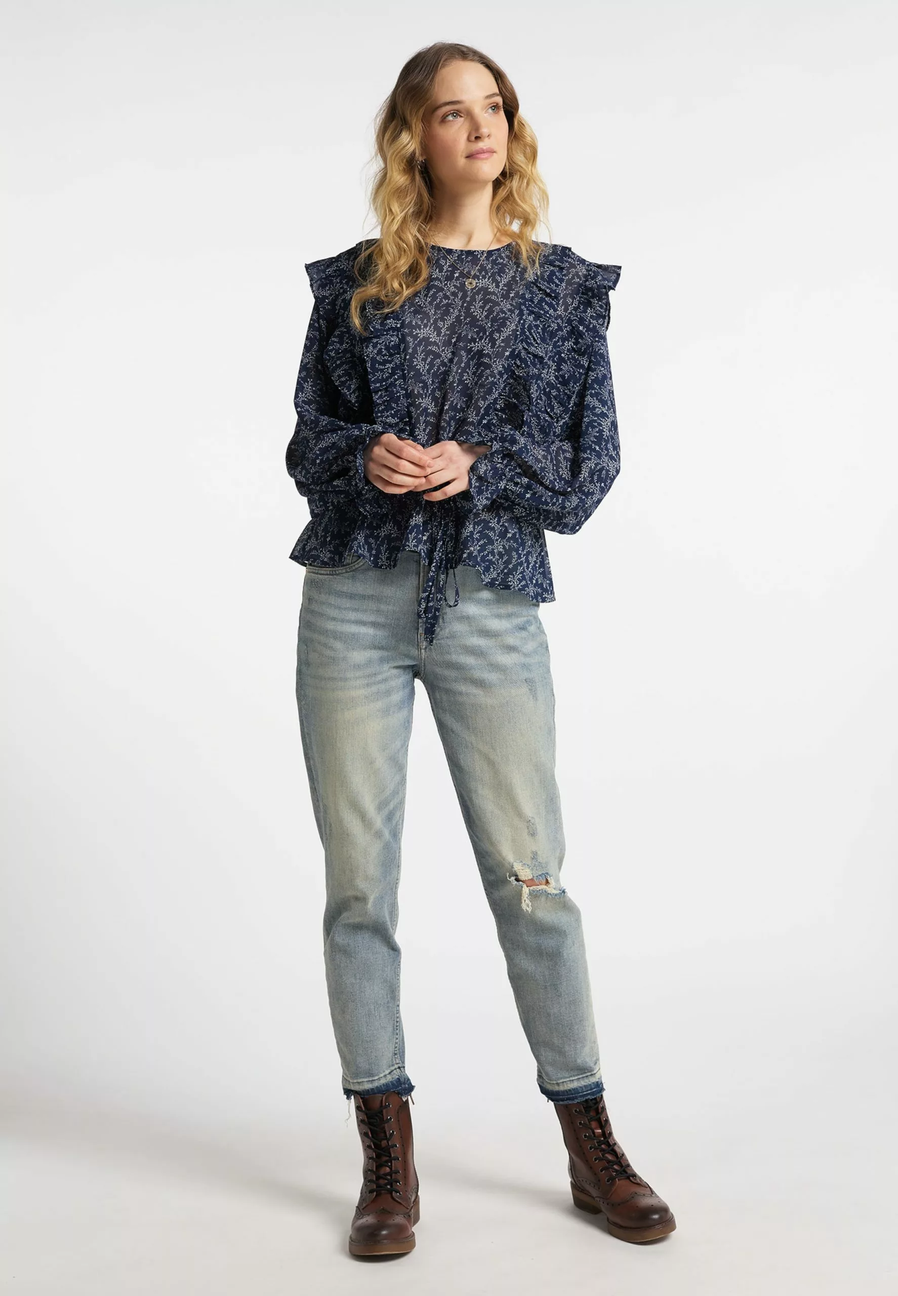 DreiMaster Vintage Hauts Chemisier Femme Marine 4 DreiMaster Vintage Hauts Chemisier Femme Marine – Image 4