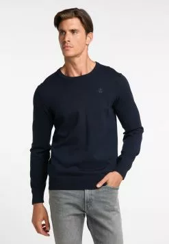 Pulls à Col Rond Pull-over Homme Bleu Marine -Magasin Vintage Dreimaster 1708a9c3983e25788b490ae1ee39225f