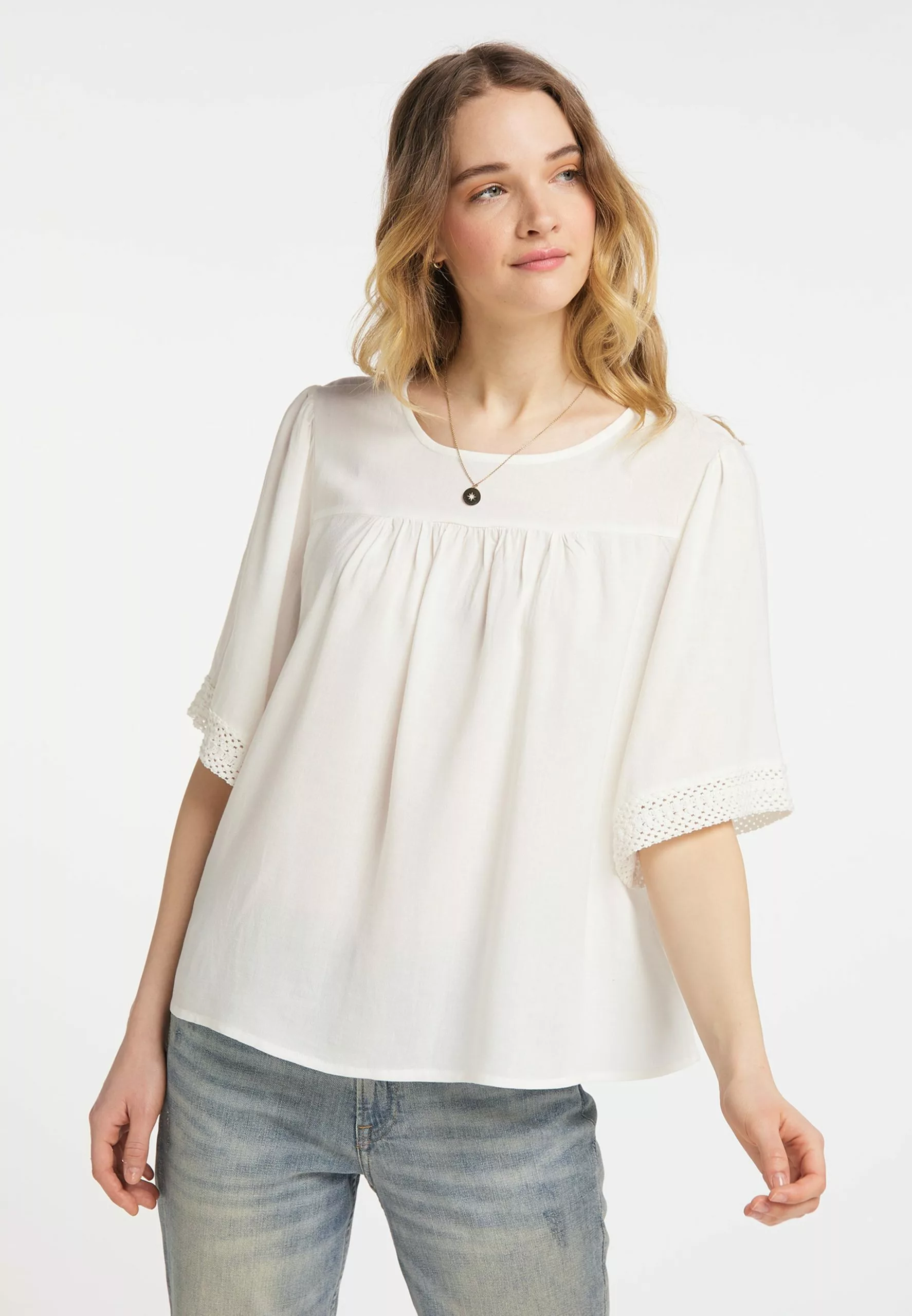 DreiMaster Vintage Blouses En Dentelle Chemisier Femme Blanc Naturel 2 DreiMaster Vintage Blouses En Dentelle Chemisier Femme Blanc Naturel – Image 2