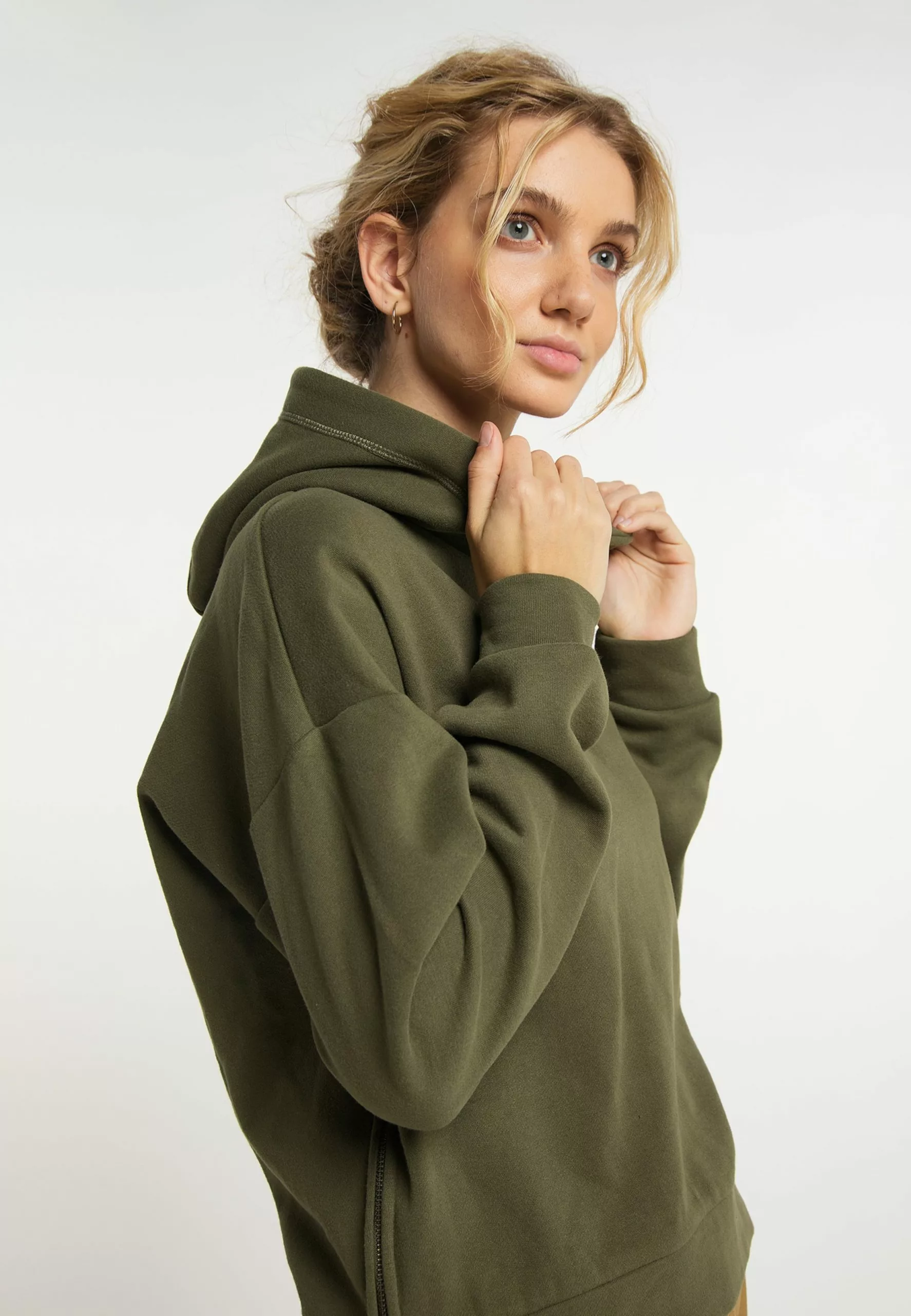 DreiMaster Vintage Sweats à Capuche Sweat-shirt Femme Olive 3 DreiMaster Vintage Sweats à Capuche Sweat-shirt Femme Olive – Image 3