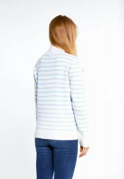 Pulls Maille Fine Pull-over Femme Bleu Clair / Blanc -Magasin Vintage Dreimaster 253dca549ac08a97972f3ace5db7025b
