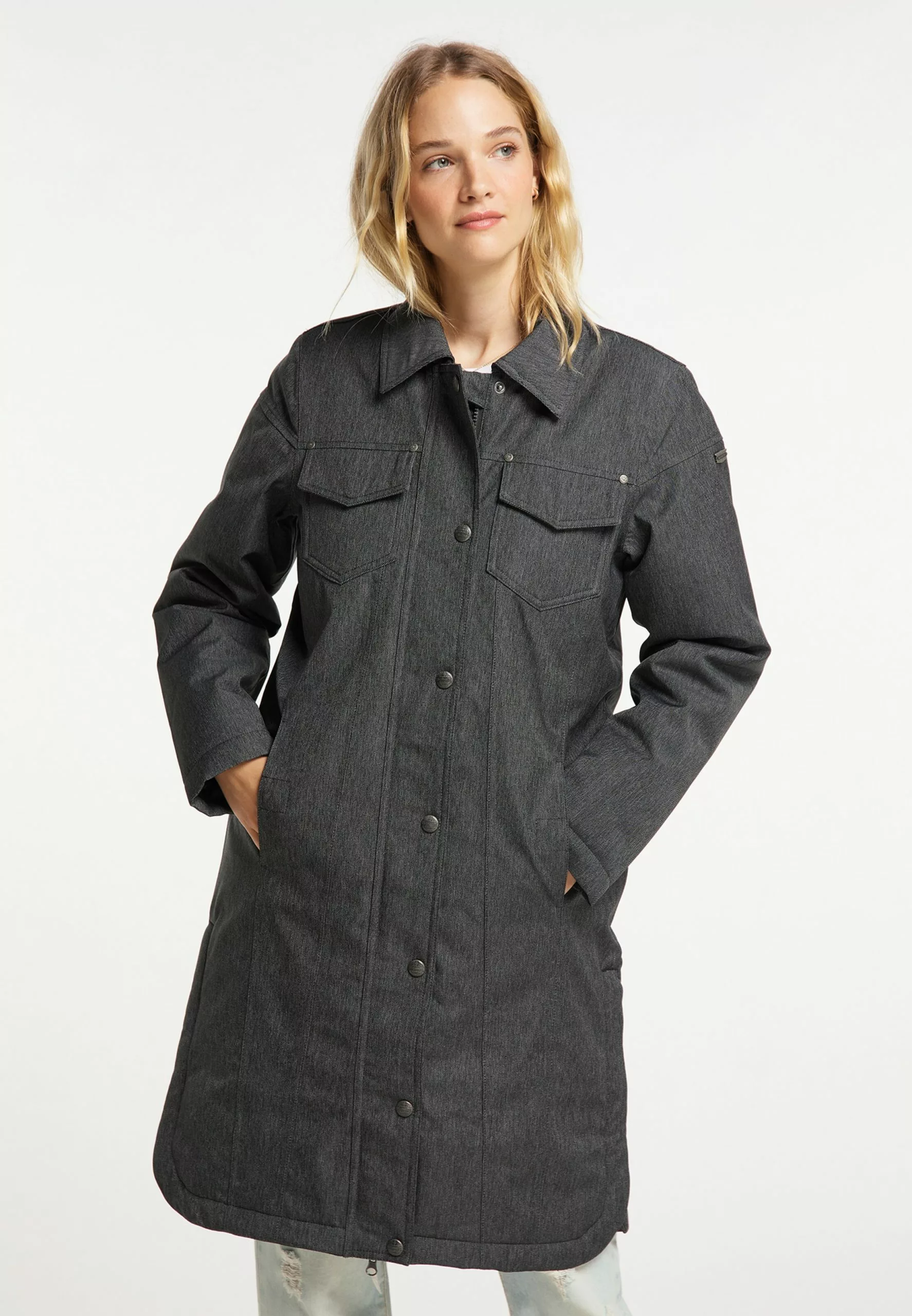 DreiMaster Vintage Manteaux Dhiver Manteau D’hiver Femme Gris Foncé 2 DreiMaster Vintage Manteaux Dhiver Manteau D’hiver Femme Gris Foncé – Image 2