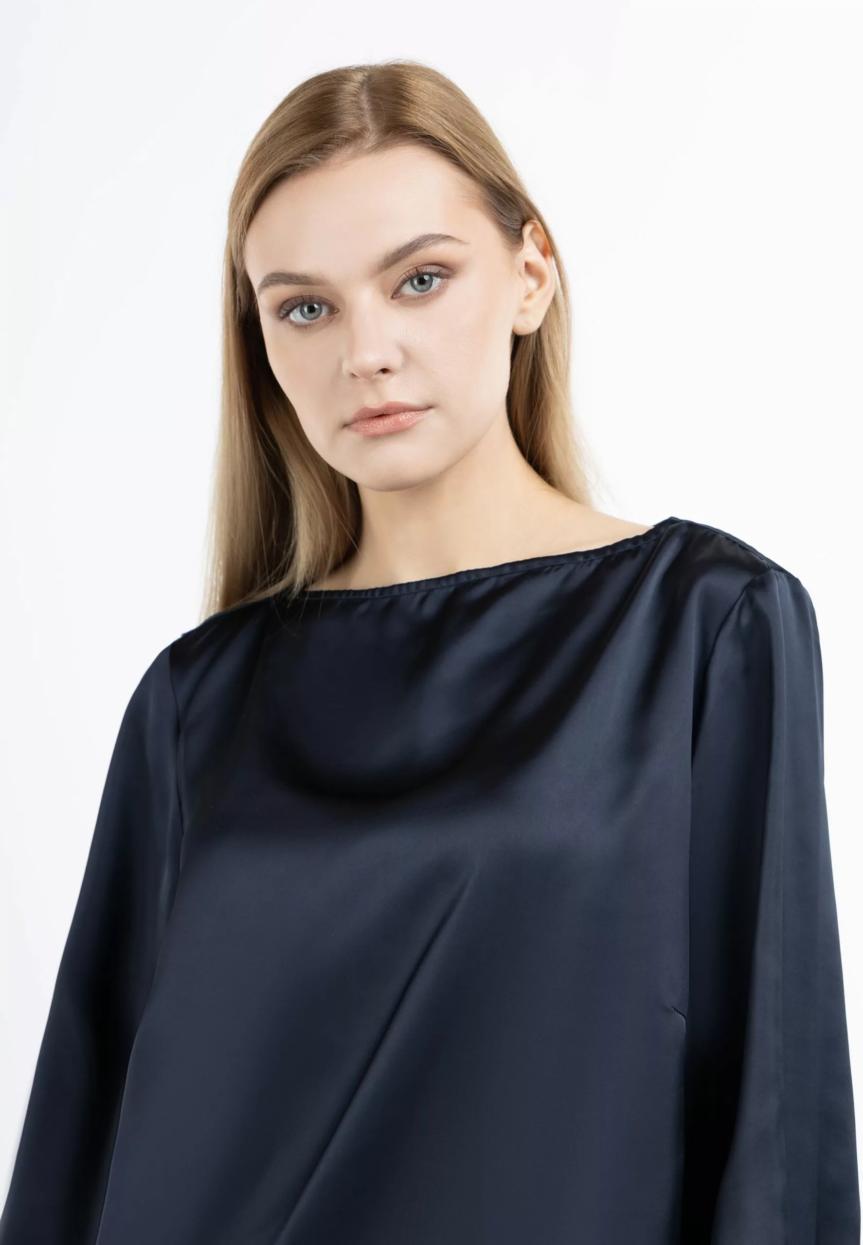 Hauts Chemisier Femme Bleu Marine 5 Hauts Chemisier Femme Bleu Marine – Image 5