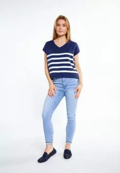 Pulls Maille Fine Pull-over Femme Bleu Marine -Magasin Vintage Dreimaster 2e2614038dd3f7766f2ecac10978607c