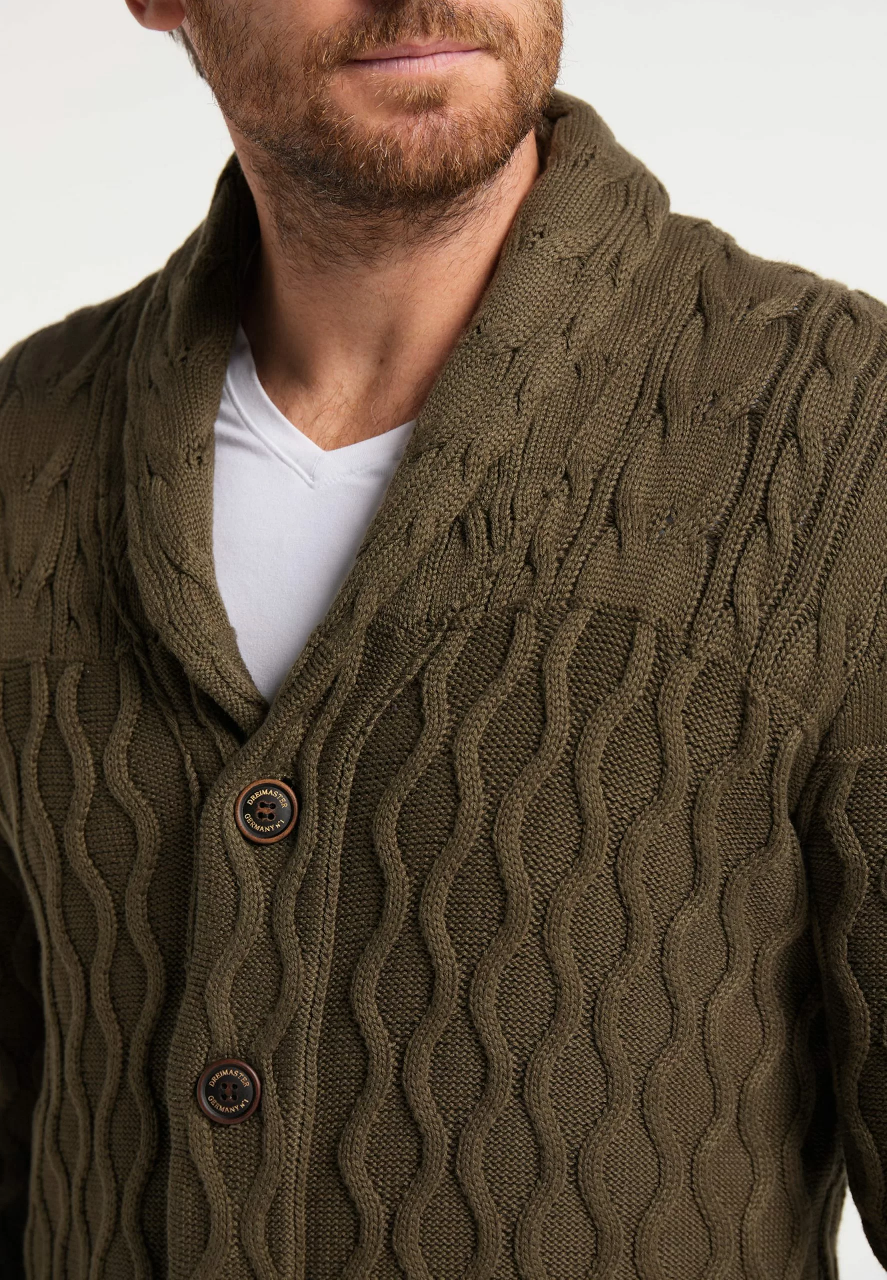 DreiMaster Vintage Gilets Vestes En Maille Homme Olive 5 DreiMaster Vintage Gilets Vestes En Maille Homme Olive – Image 5