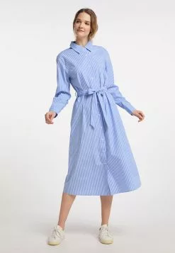 Robes Fluides Robe-chemise Femme Bleu Clair -Magasin Vintage Dreimaster 331647d563b0555502618b699bfe08e6
