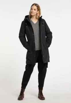 DreiMaster Vintage Manteaux De Pluie Manteau Fonctionnel Femme Noir -Magasin Vintage Dreimaster 334c2b212f0ee7981ceafab862b23d68