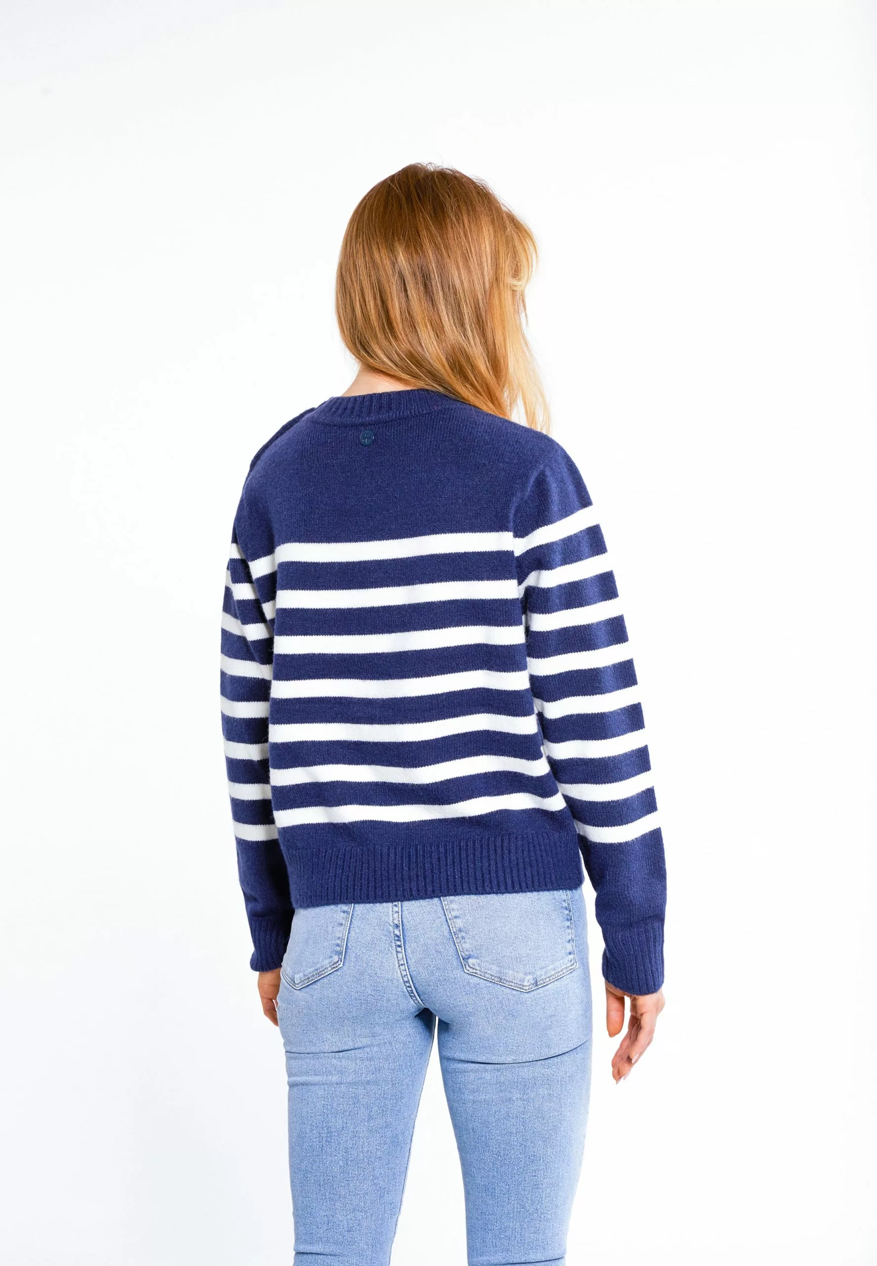 Pulls Maille Fine Pull-over Femme Marine 4 Pulls Maille Fine Pull-over Femme Marine – Image 4