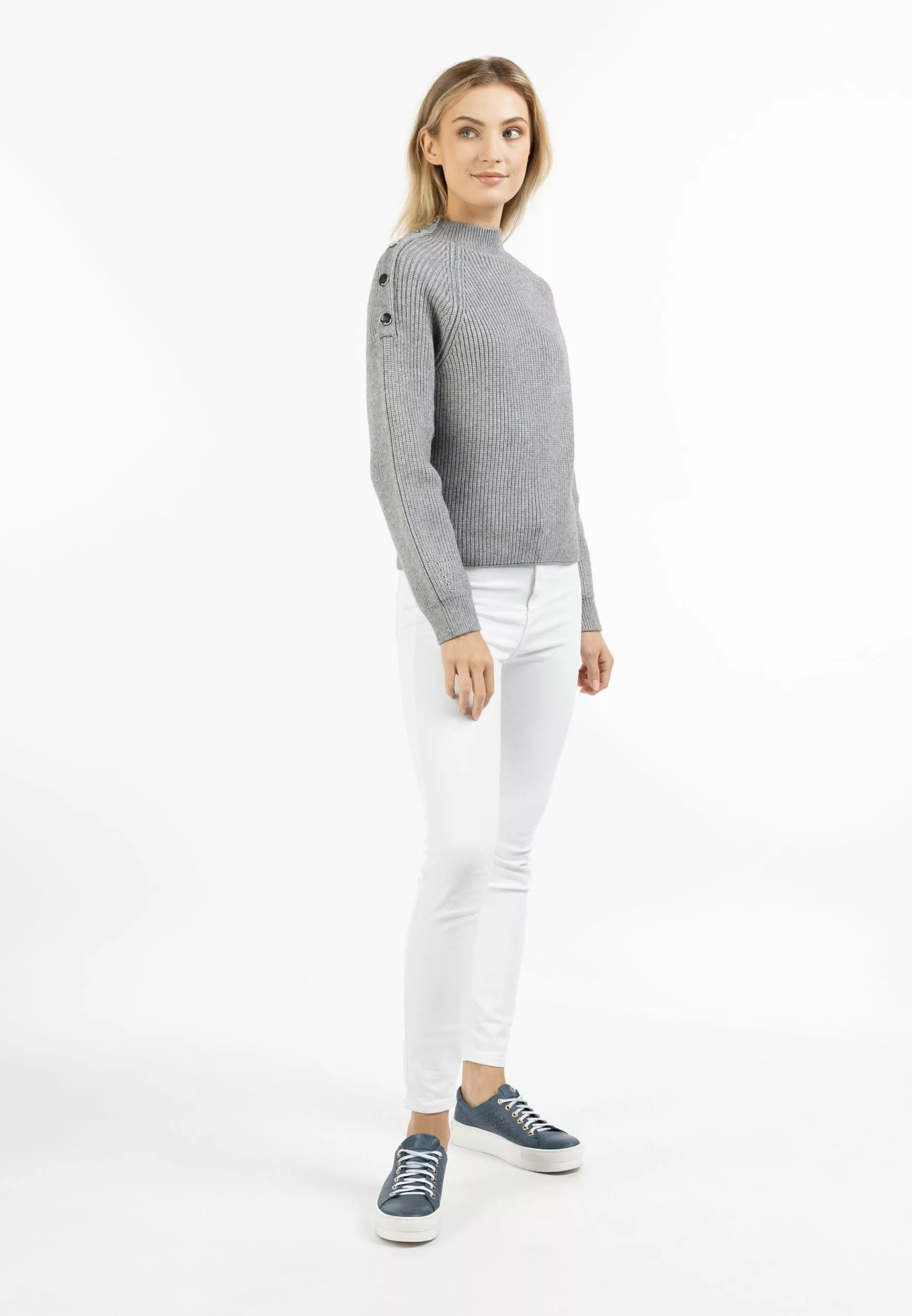 Pulls Basiques Pull-over Femme Gris Chiné 4 Pulls Basiques Pull-over Femme Gris Chiné – Image 4