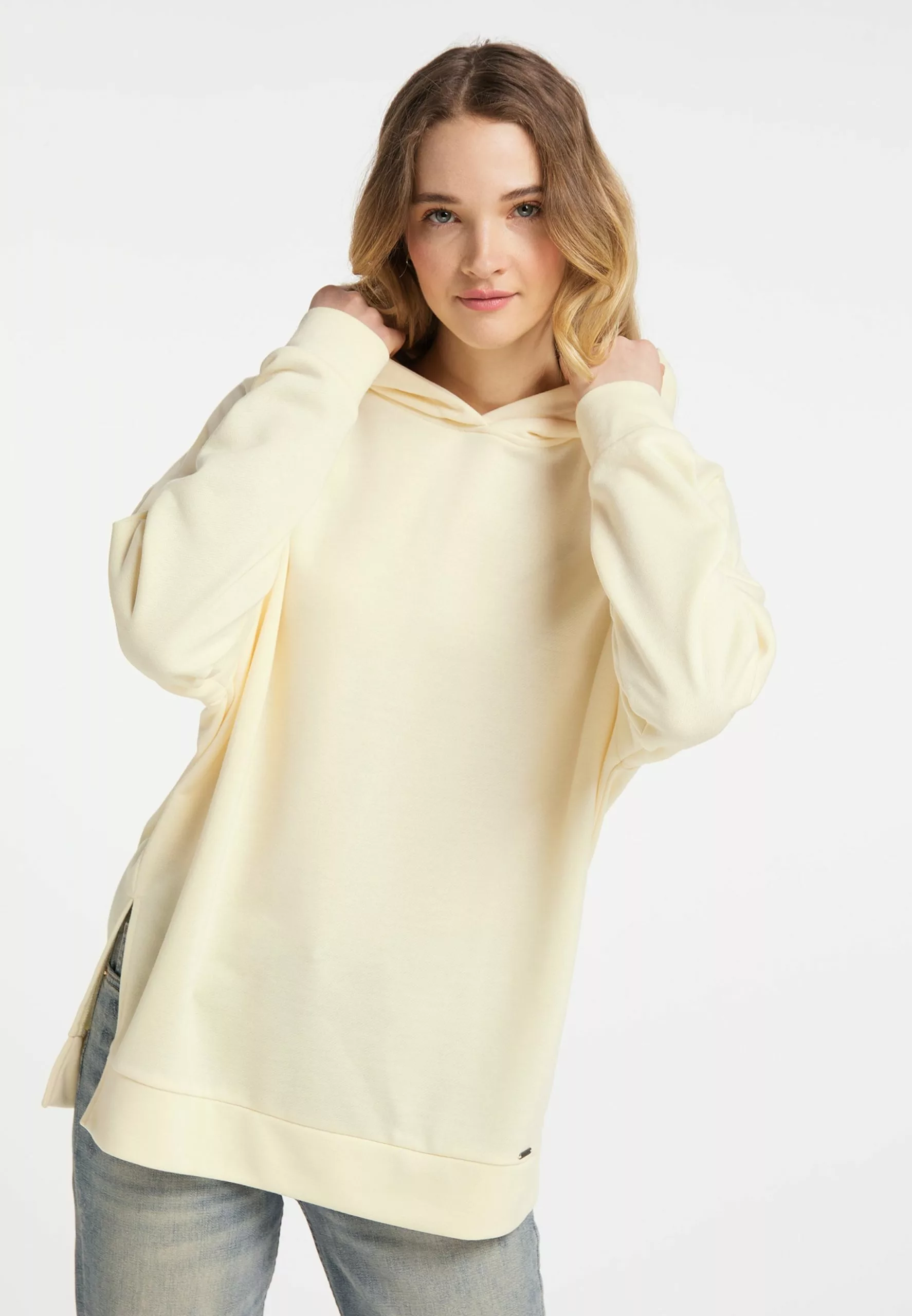 DreiMaster Vintage Sweats à Capuche Sweat-shirt Femme Jaune Pastel 2 DreiMaster Vintage Sweats à Capuche Sweat-shirt Femme Jaune Pastel – Image 2