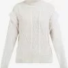 DreiMaster Vintage Pulls à Col Roulé Pull-over Naemi Femme Blanc Cassé