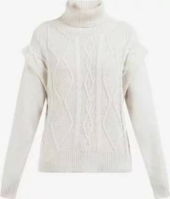 DreiMaster Vintage Pulls à Col Roulé Pull-over Naemi Femme Blanc Cassé