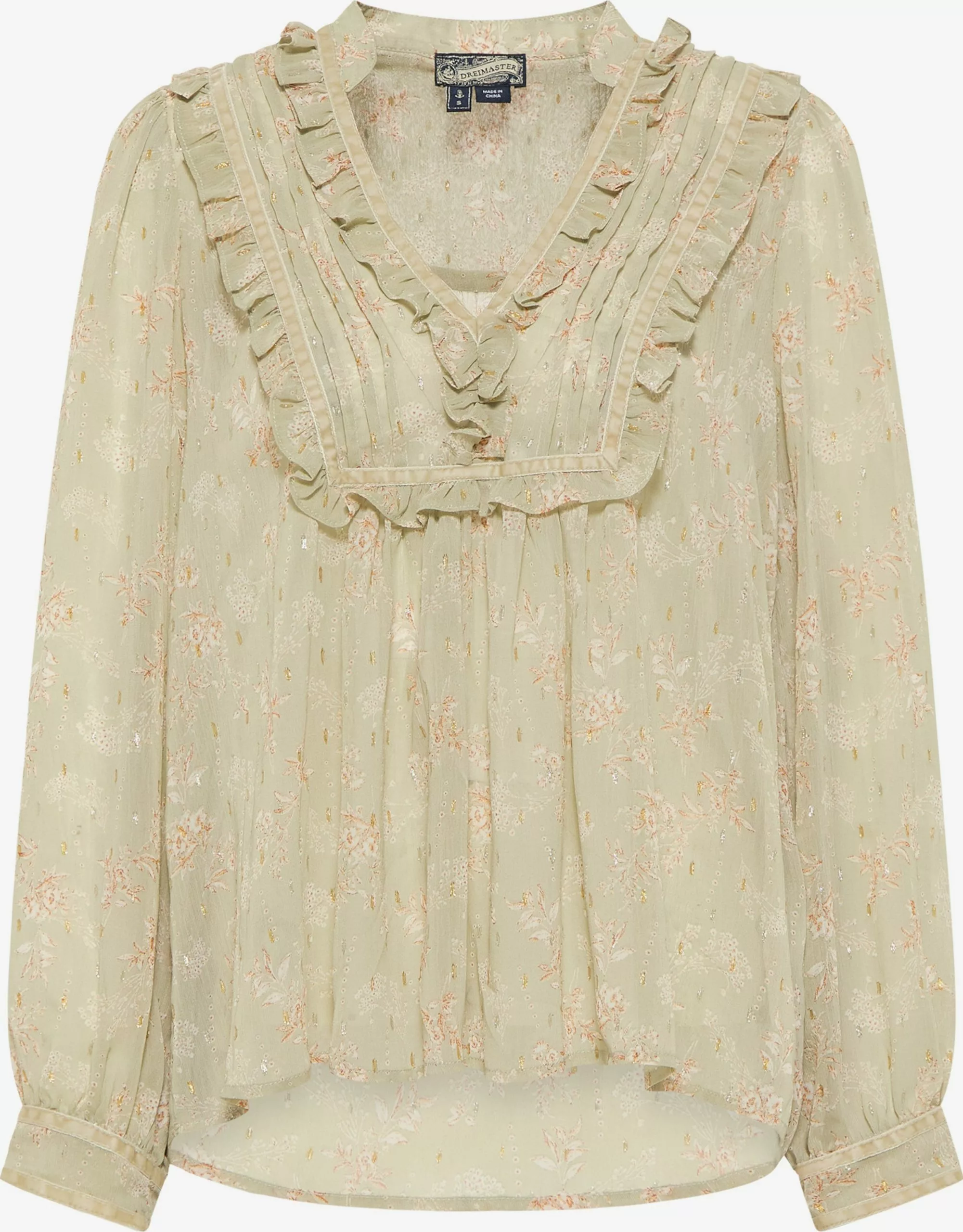 DreiMaster Vintage Hauts Chemisier Femme Vert 1 DreiMaster Vintage Hauts Chemisier Femme Vert