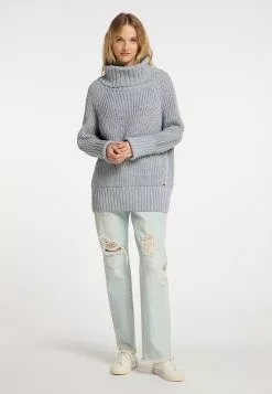 DreiMaster Vintage Pulls à Col Roulé Pull-over Femme Gris Clair -Magasin Vintage Dreimaster 48218e4c1c00b6aaf7d6a4e10431594f