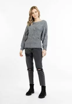 DreiMaster Vintage Pulls Basiques Pull-over Naemi Femme Gris Foncé -Magasin Vintage Dreimaster 4a6c41ab2a2bbefd20291dd642c94bba