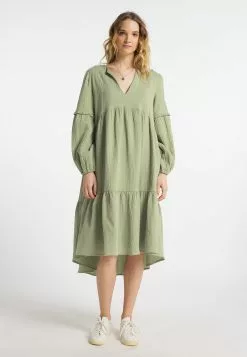 DreiMaster Vintage Robes Midi Robe Femme Vert Clair -Magasin Vintage Dreimaster 4c27f8a42da49e57064f3f87e71fb078
