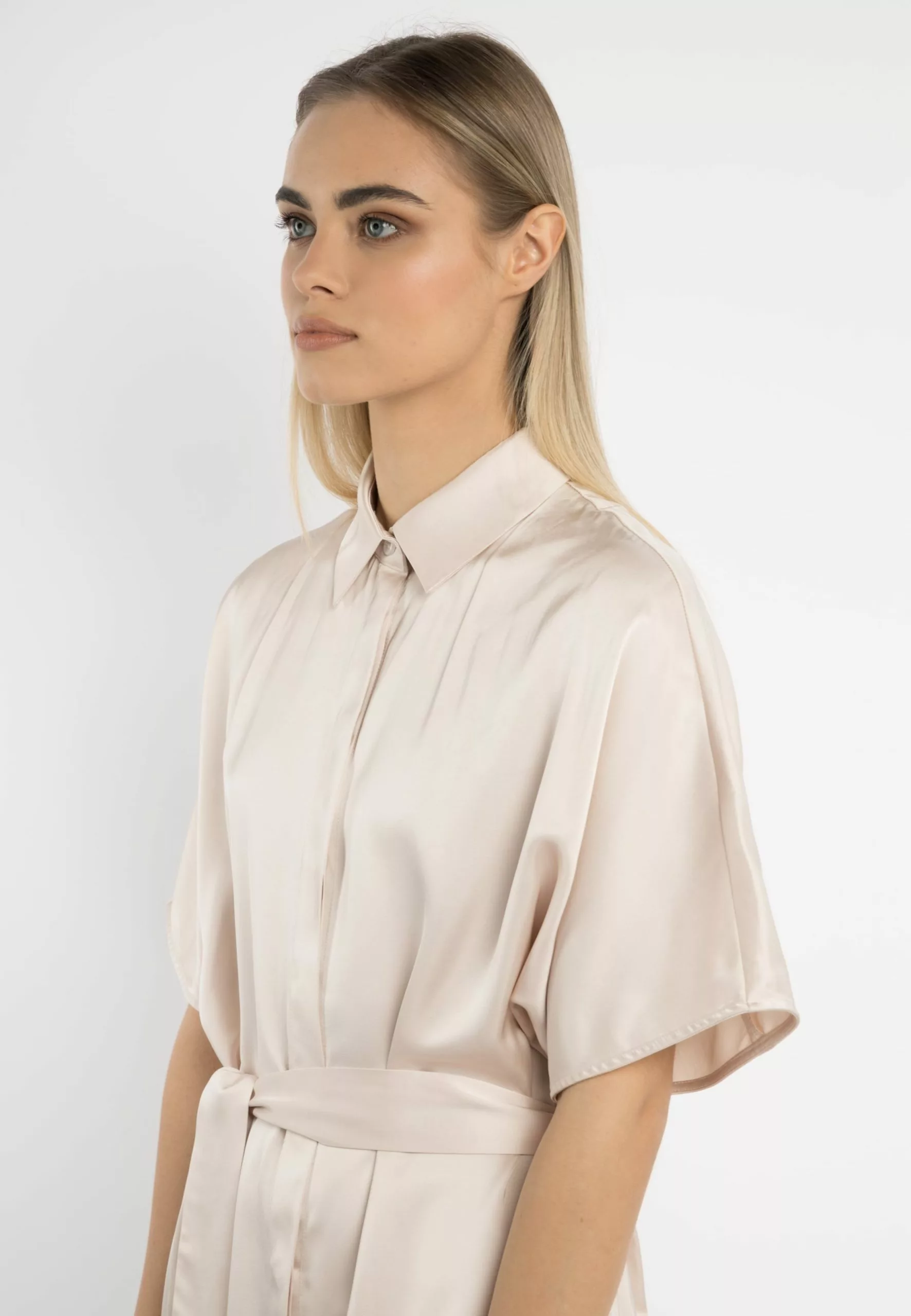 Robes Fluides Robe-chemise Femme Beige Clair 5 Robes Fluides Robe-chemise Femme Beige Clair – Image 5