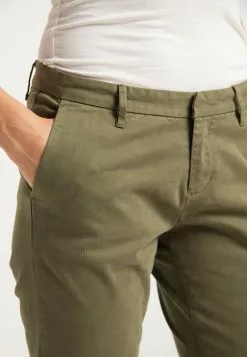 DreiMaster Vintage Pantalons En Toile Coupe Slim Pantalon Femme Olive -Magasin Vintage Dreimaster 4d041b51c59d45ca3a31e5537143c46c