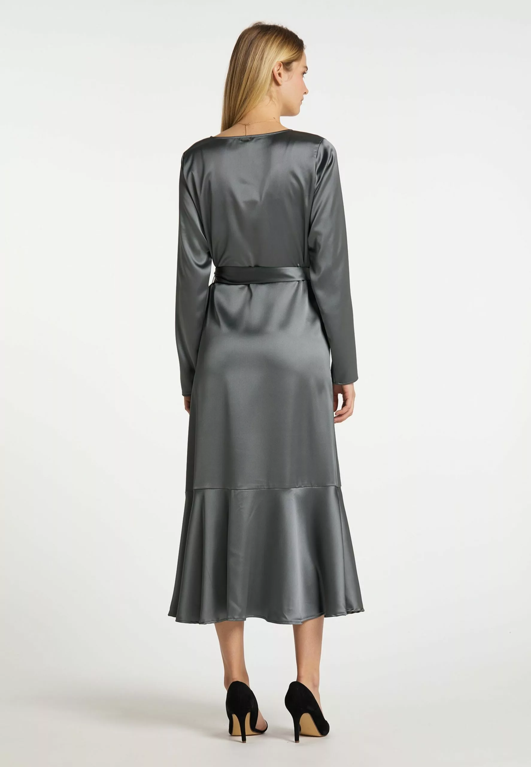 Robes Fluides Robe-chemise Femme Gris Argenté 3 Robes Fluides Robe-chemise Femme Gris Argenté – Image 3