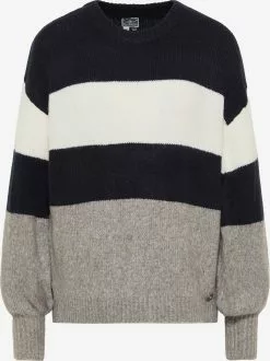 Pulls Maille Fine Pull-over Femme Gris Chiné / Noir