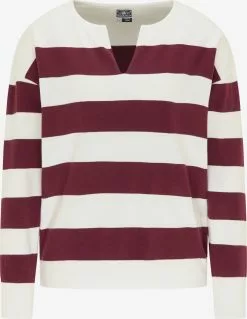 Pulls Maille Fine Pull-over Femme Rouge Sang / Blanc