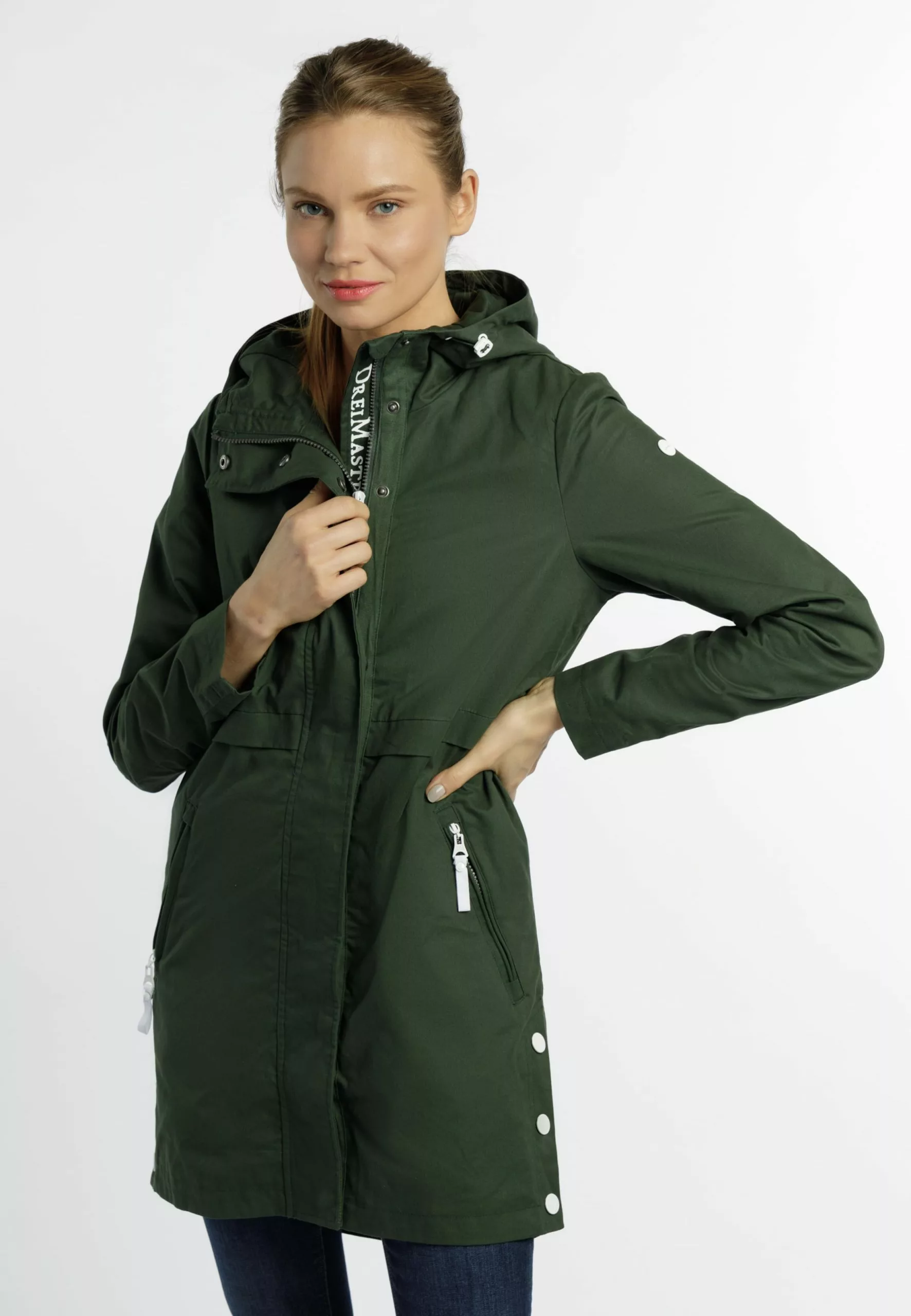 Manteaux De Pluie Manteau Mi-saison Femme Kaki 2 Manteaux De Pluie Manteau Mi-saison Femme Kaki – Image 2