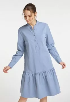 Robes Fluides Robe-chemise Femme Bleu Fumé -Magasin Vintage Dreimaster 56ee8d4a77f01bc34333ea9c0505153d
