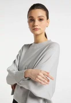 Pulls Basiques Pull-over Femme Gris Clair -Magasin Vintage Dreimaster 58a08520faf4ba9749dc3326aed95fec