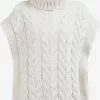 DreiMaster Vintage Pulls à Col Roulé Pull-over Femme Blanc Cassé