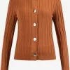 Gilets Cardigan Femme Rouille