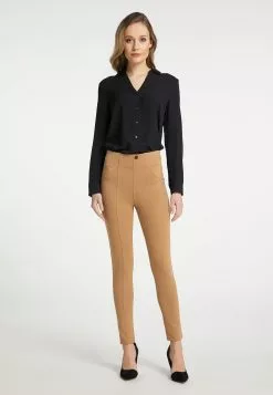 Pantalons Skinny Leggings Femme Beige -Magasin Vintage Dreimaster 6439251c5289705f23a13160b152c6bc