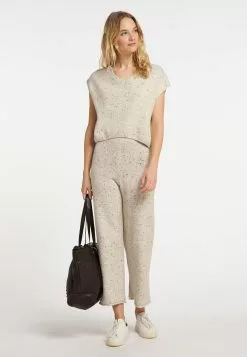 DreiMaster Vintage Pulls Maille Fine Pull-over Femme Beige Chiné -Magasin Vintage Dreimaster 64597978fdc2c69915692fee286746e1