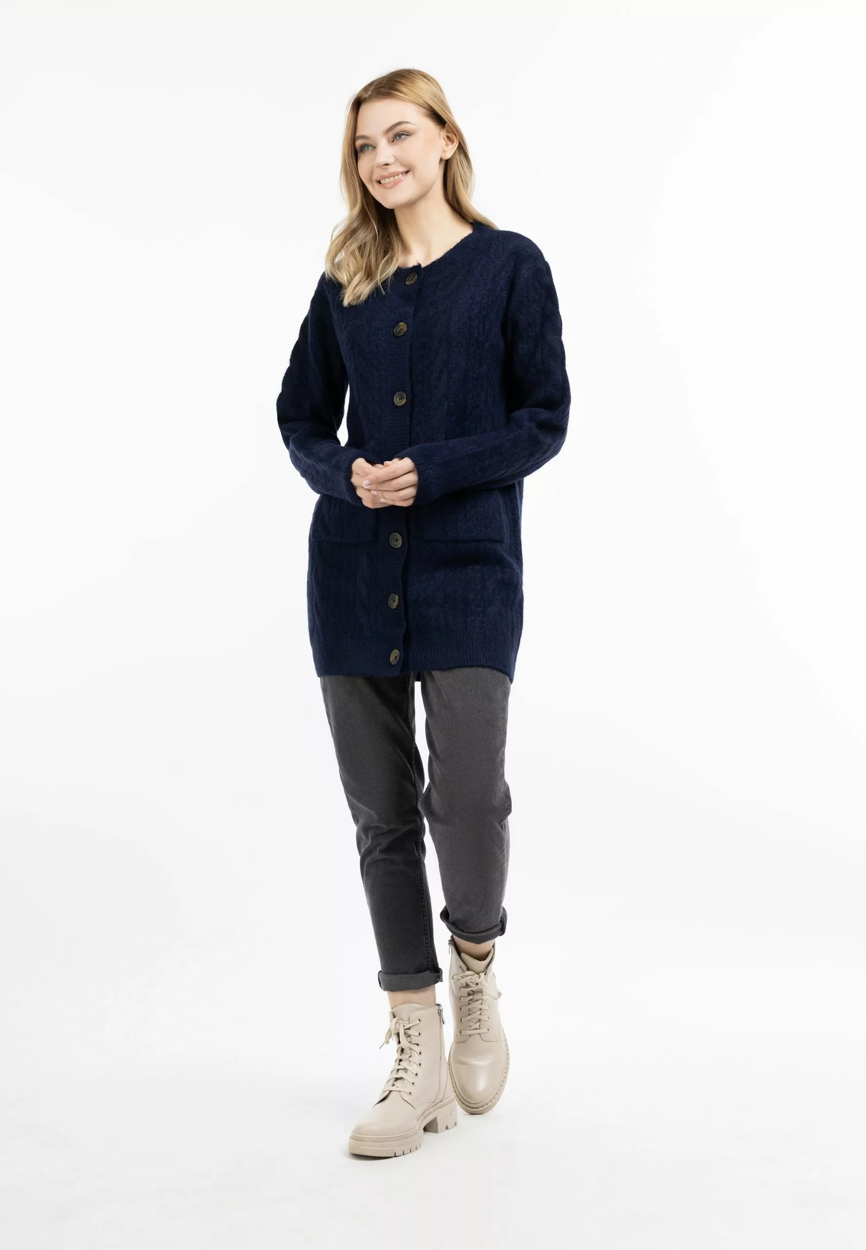 DreiMaster Vintage Gilets Cardigan Zitha Femme Marine 4 DreiMaster Vintage Gilets Cardigan Zitha Femme Marine – Image 4