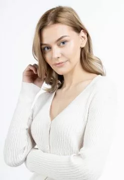 Gilets Cardigan Femme Blanc -Magasin Vintage Dreimaster 6a337b0b85d7338b4ee636617e6d5cc4