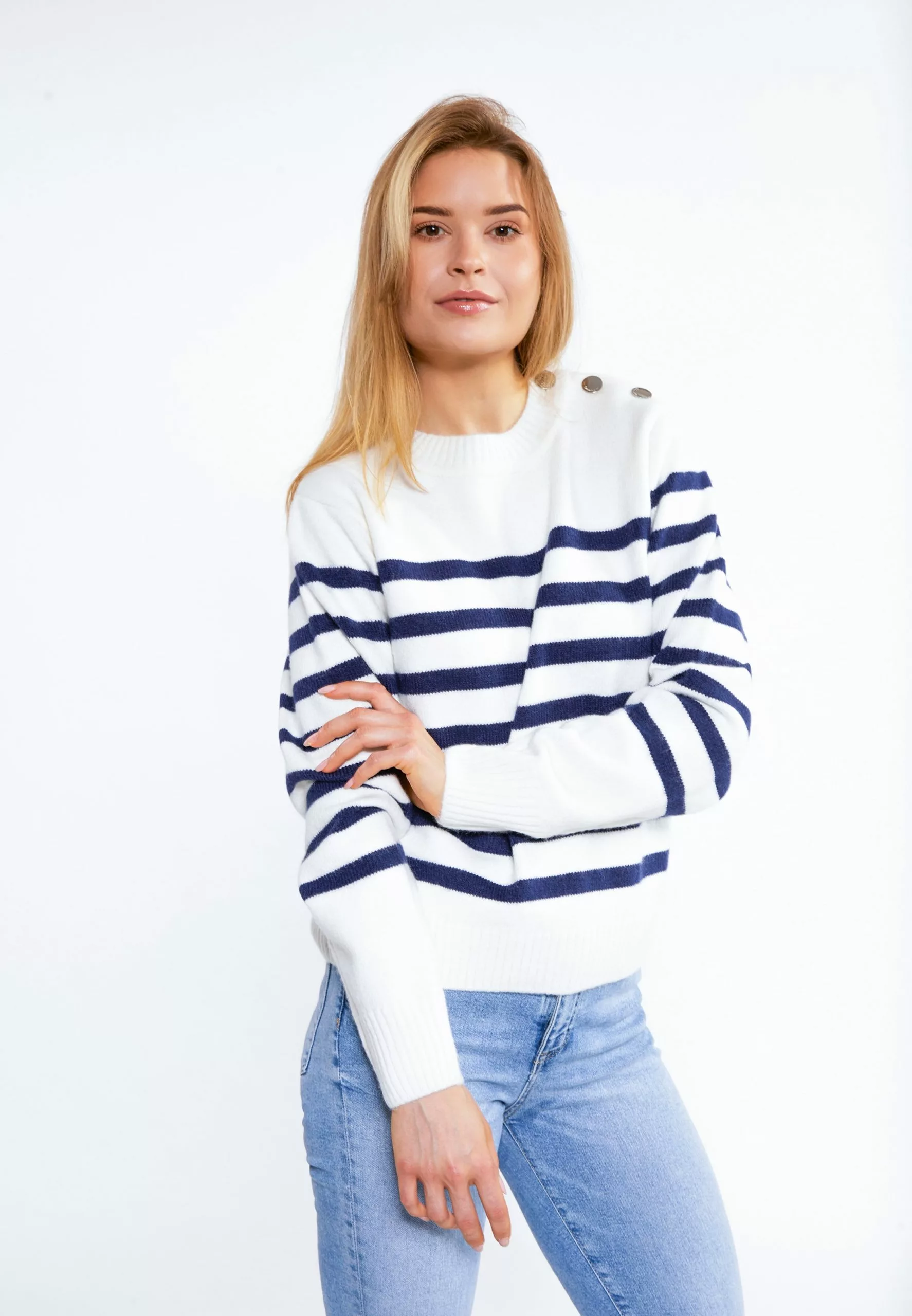 Pulls Maille Fine Pull-over Femme Blanc Cassé 2 Pulls Maille Fine Pull-over Femme Blanc Cassé – Image 2