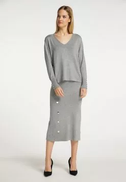 Pulls Maille Fine Pull-over Femme Gris Chiné -Magasin Vintage Dreimaster 6be20611f2081ce9836abf4cc2a450c3