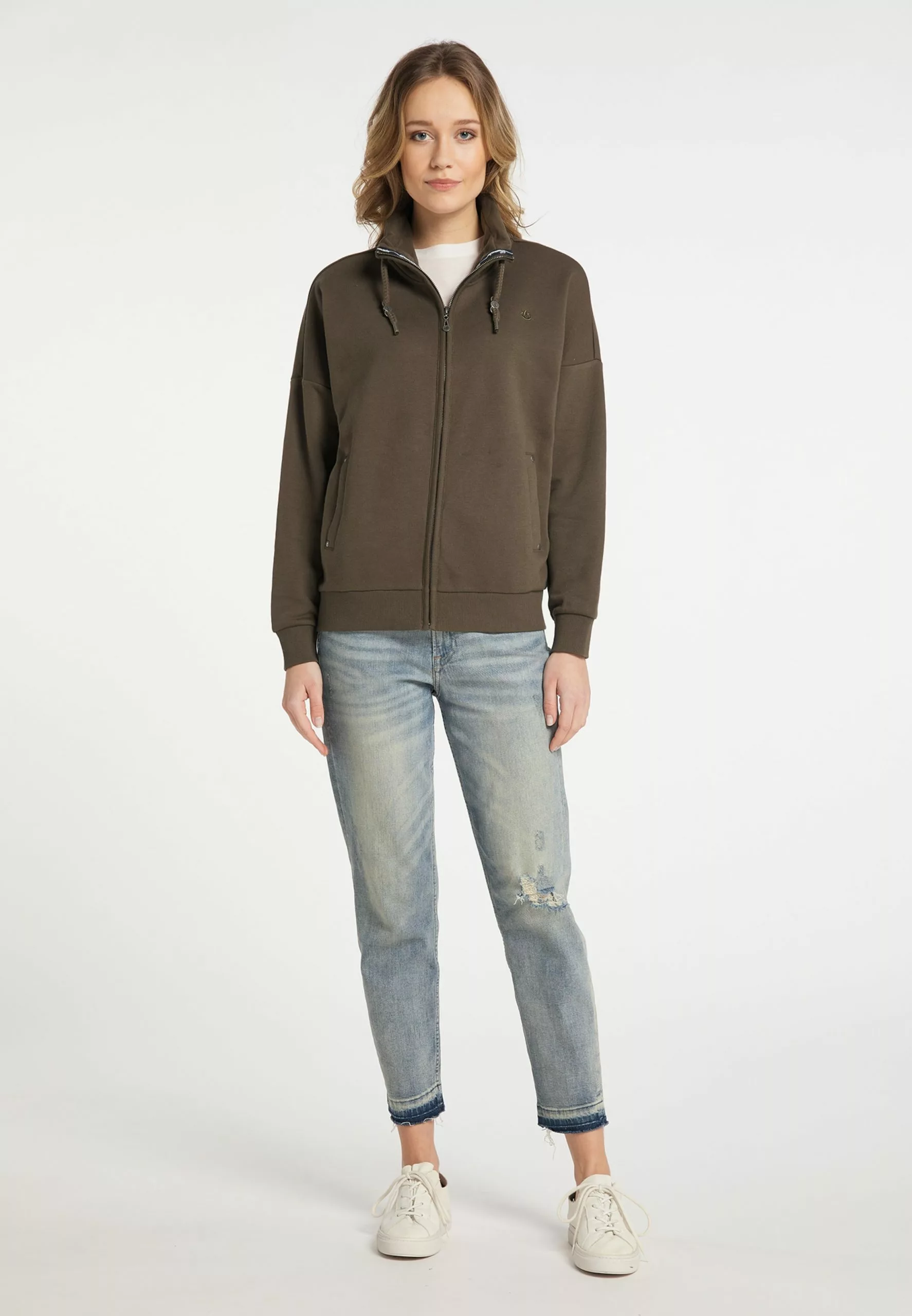 DreiMaster Vintage Sweats Zippés Veste De Survêtement Femme Marron 4 DreiMaster Vintage Sweats Zippés Veste De Survêtement Femme Marron – Image 4