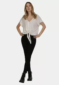 DreiMaster Vintage Blouses à Manches Courtes Chemisier Femme Blanc Cassé -Magasin Vintage Dreimaster 6c73a7143153f965137b4fce27cef10a