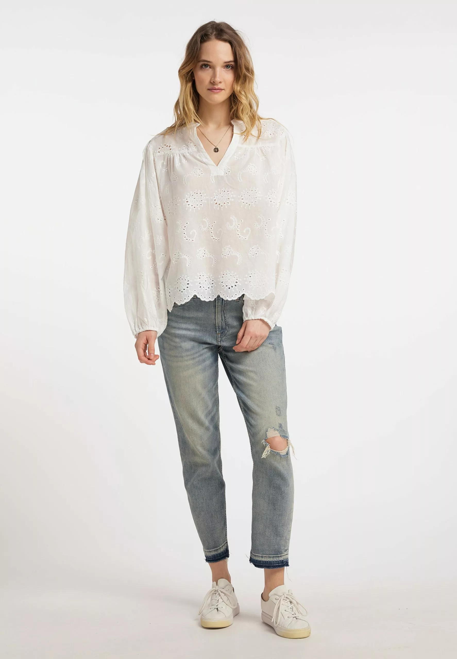 DreiMaster Vintage Hauts Chemisier Femme Blanc 4 DreiMaster Vintage Hauts Chemisier Femme Blanc – Image 4