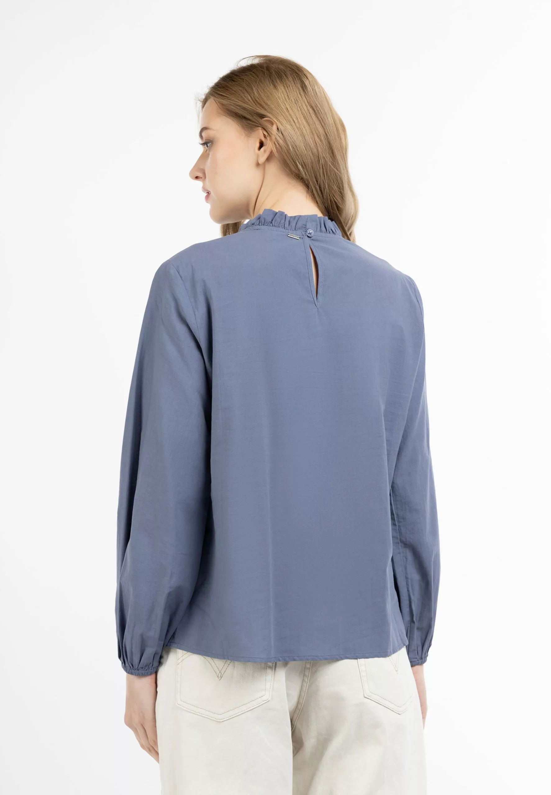 DreiMaster Vintage Hauts Chemisier Femme Bleu-gris 3 DreiMaster Vintage Hauts Chemisier Femme Bleu-gris – Image 3