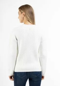 Pulls Basiques Pull-over Femme Blanc Cassé -Magasin Vintage Dreimaster 71d3e23c4b0895755d9469063866d38f